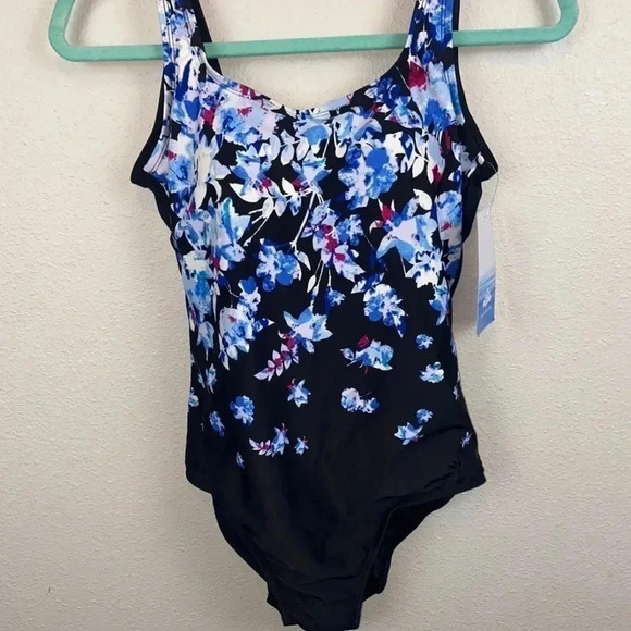 SWIMSUITS For All brand NWT Underwater Floral Sport One Piece Swimsuit in size 8 - Picture 3 of 12